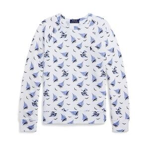 NWT Polo by Ralph Lauren White and Blue Sailboat Sweater L
